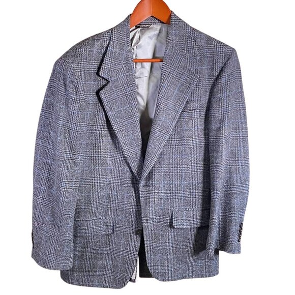 Lord & Taylor Fifth Avenue Collection Mens Plaid Blazer 40R 100% Camel Hair - Picture 1 of 16